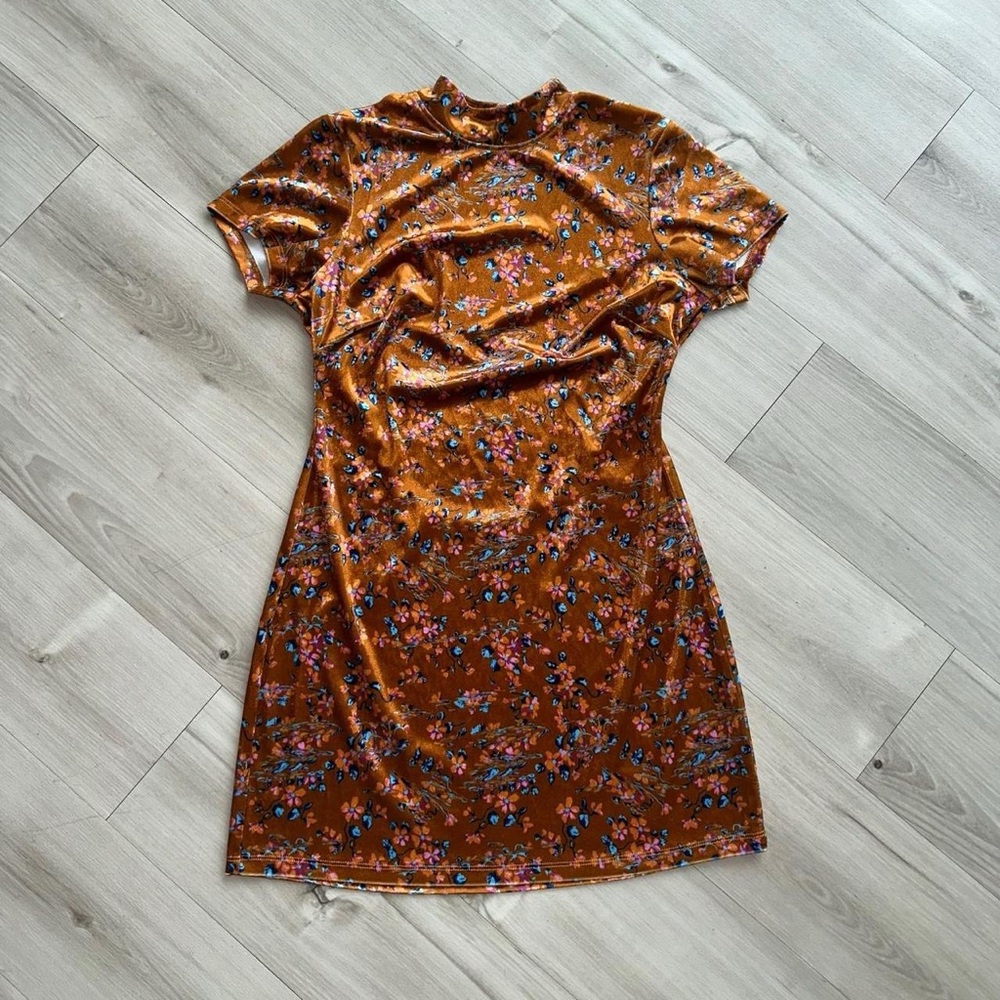 savage x fenty velvet floral mini dress